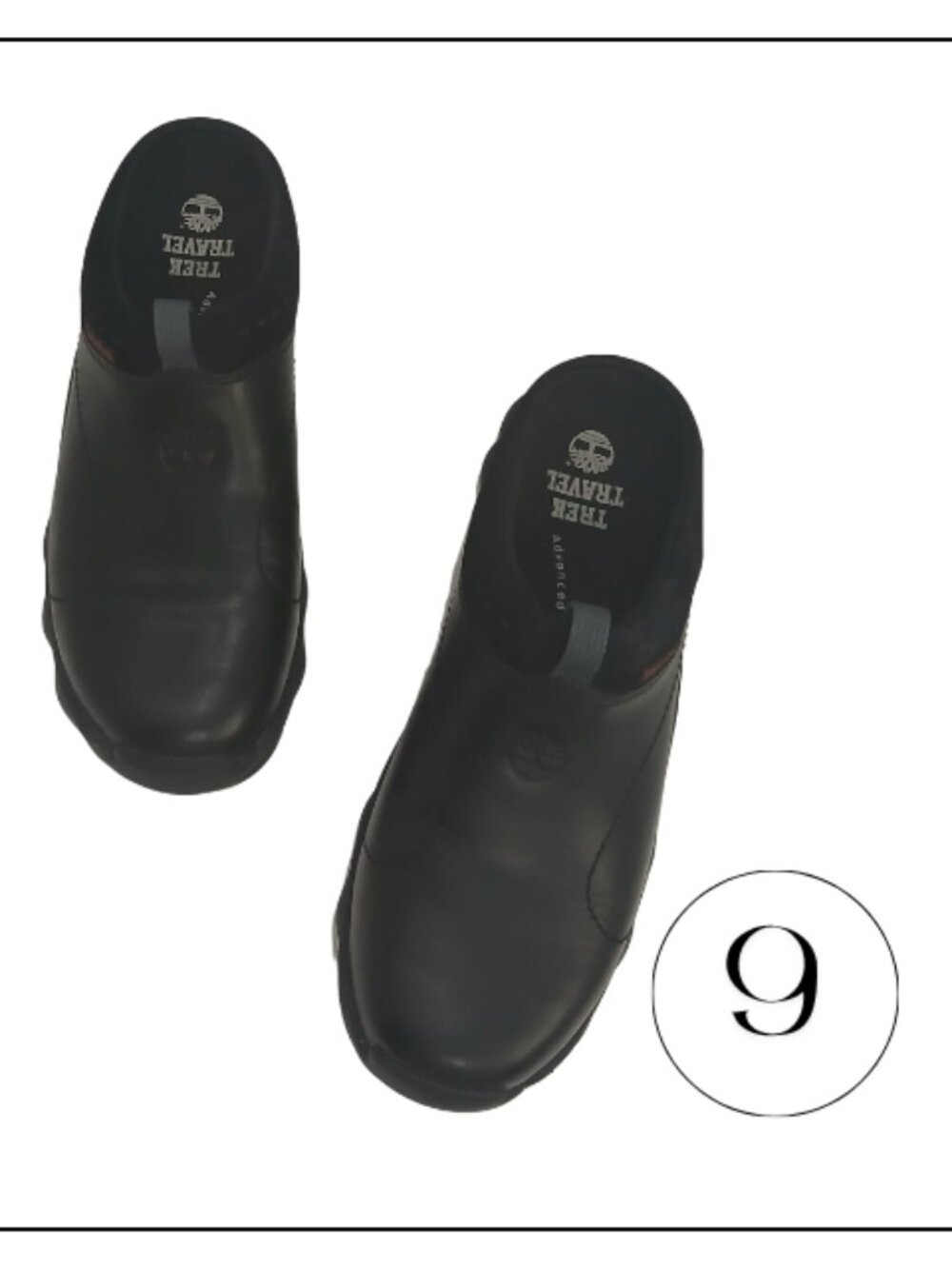 Timberland Black Leather Slip-On Clog Mules